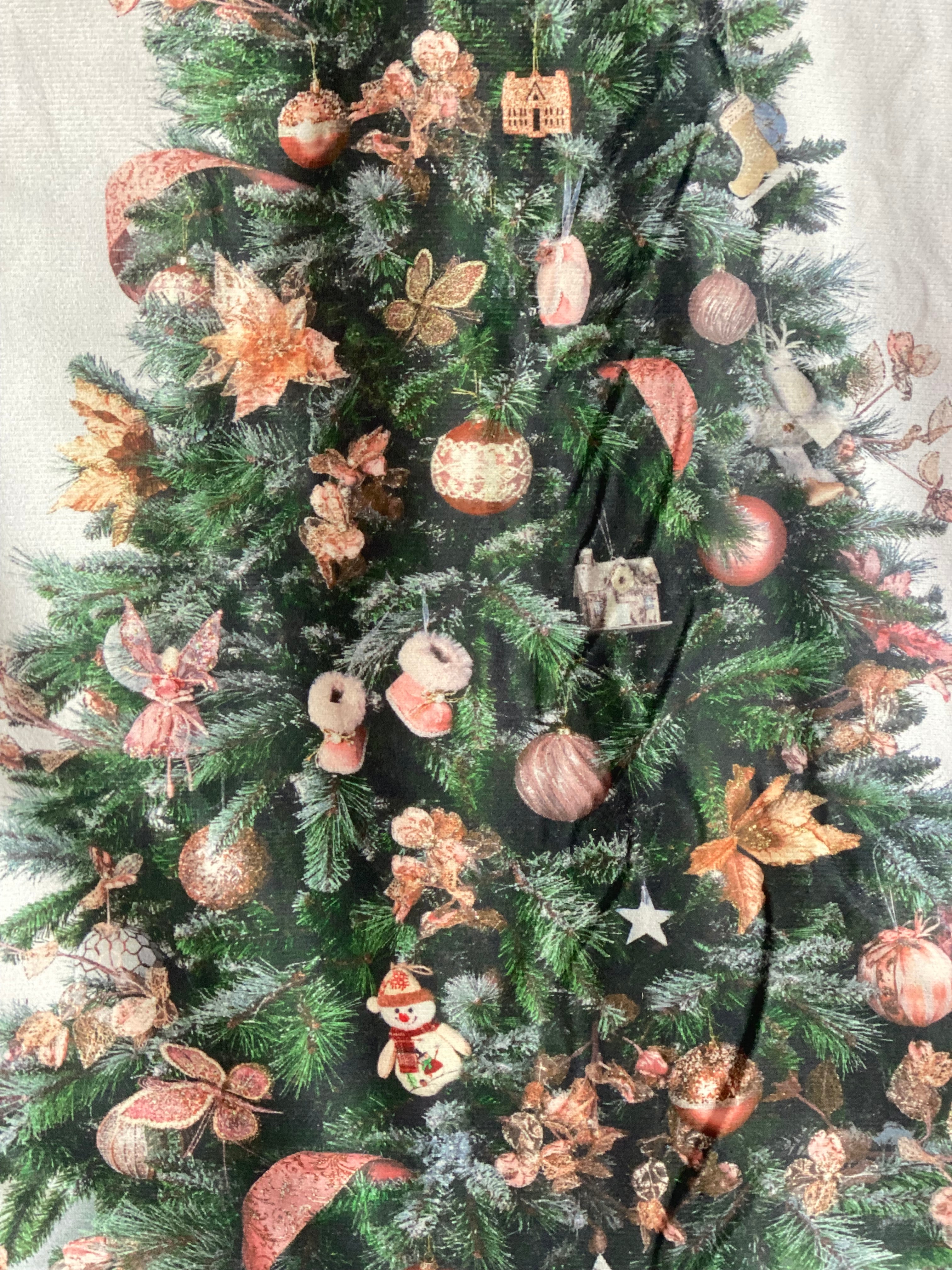 Kerstboom op doek ( fluweel) met lampjes