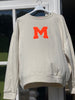 Beige sweater met oranje M