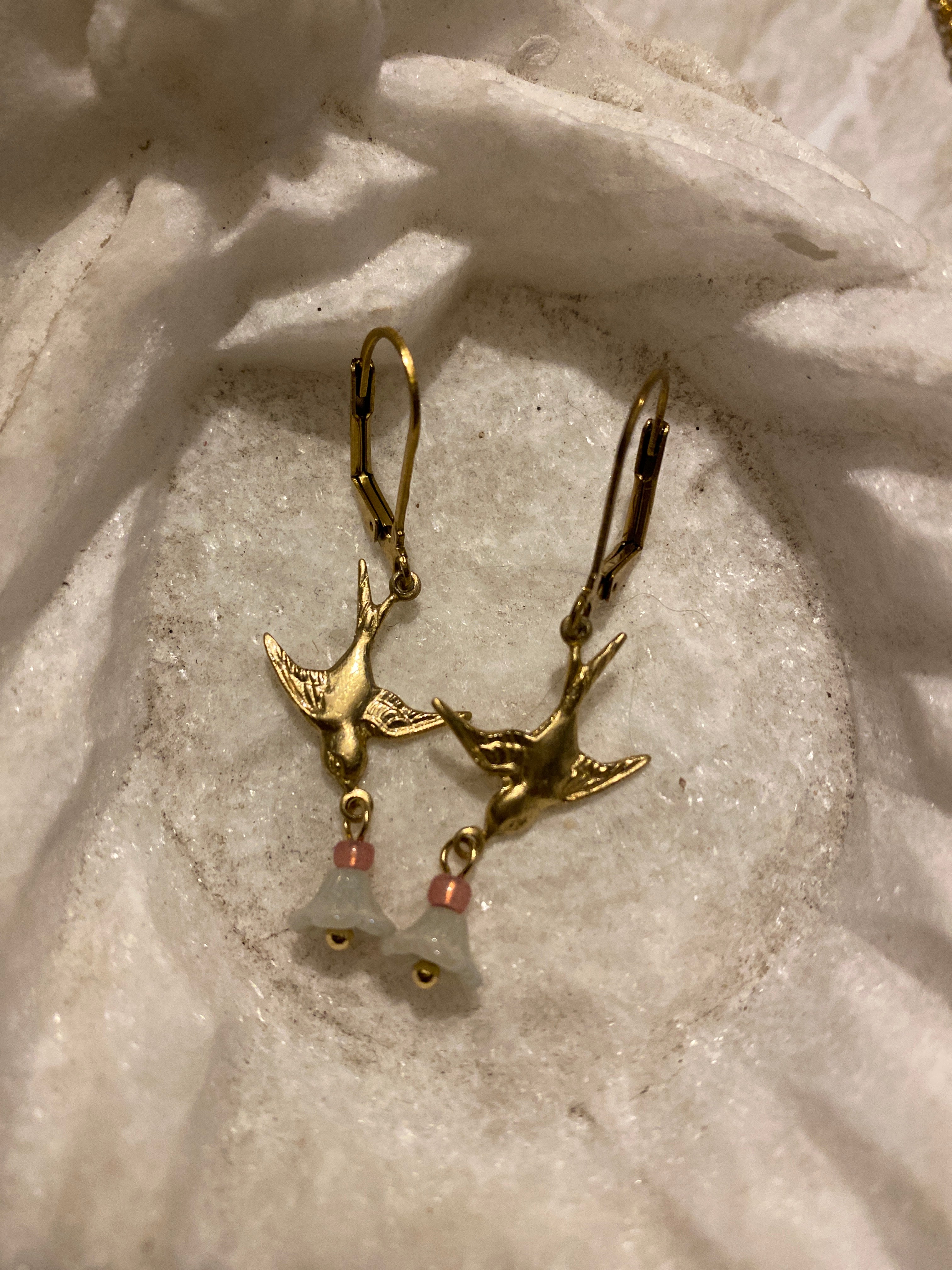 Flying swallow earrings