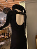 Afbeelding laden in galerijviewer, Strakke zwarte partyjurk met open rug