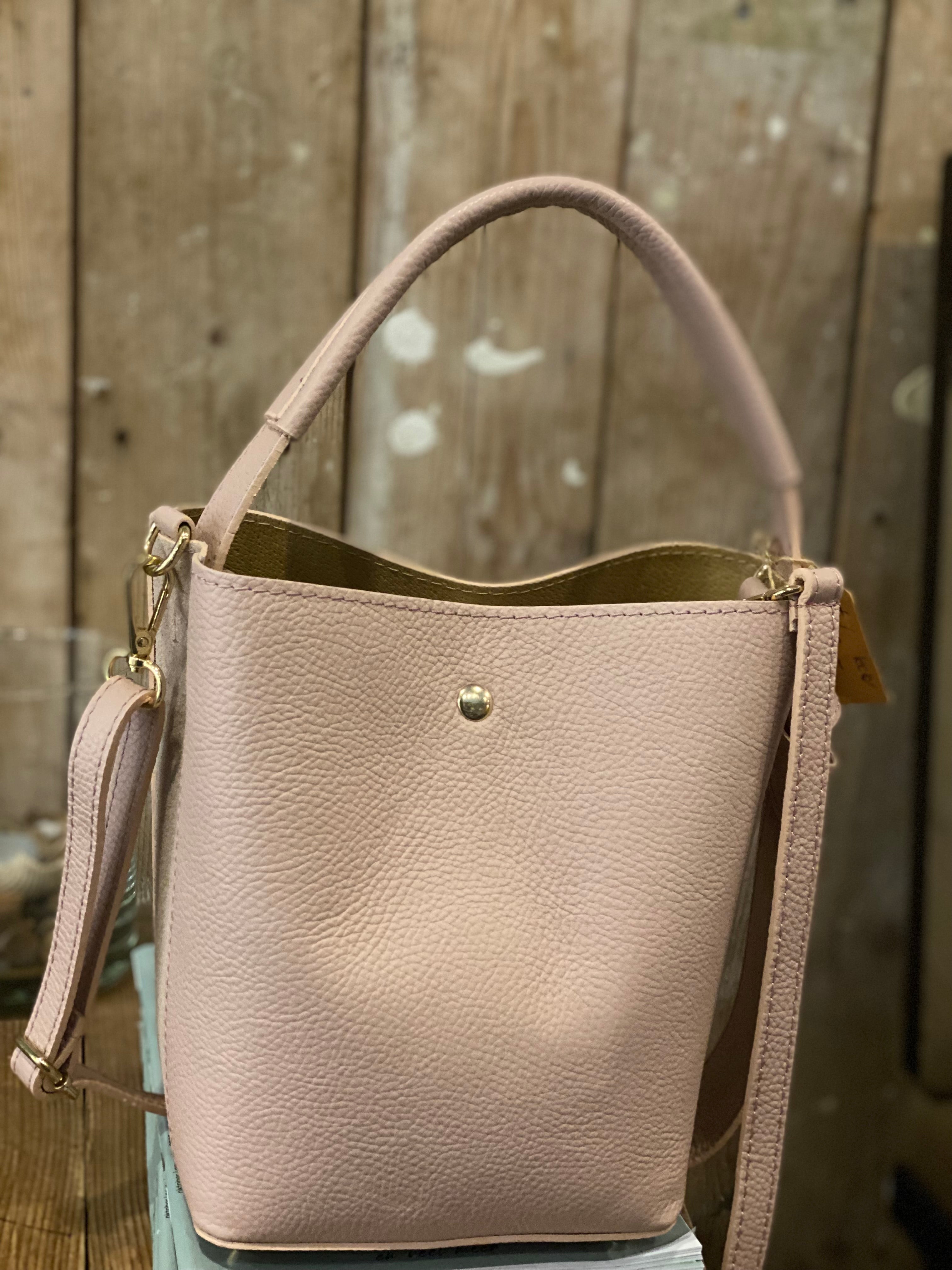 Pink (nude) leren handtas