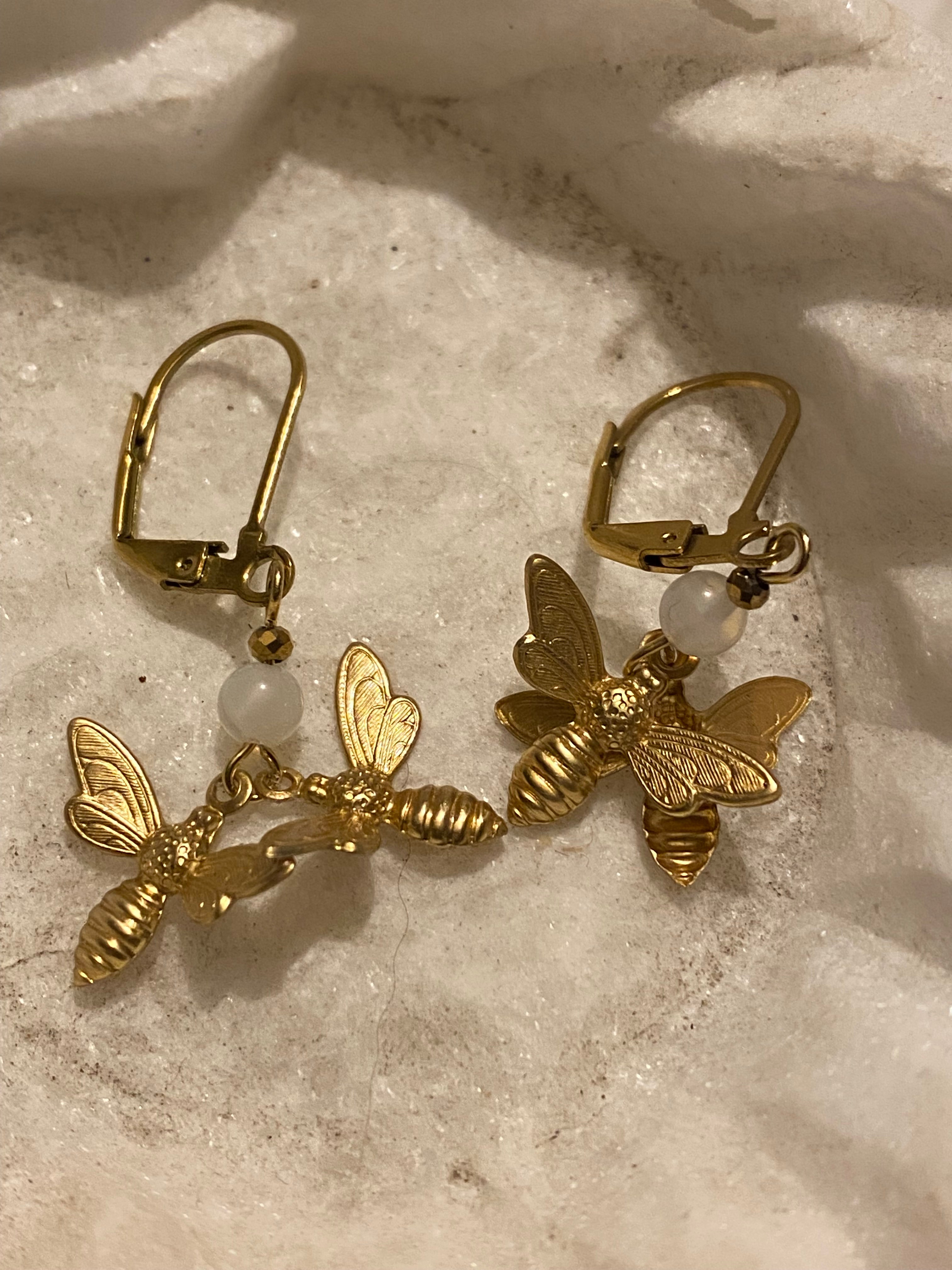 Double bee earrings
