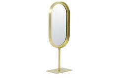 Mirror old bronze op voet