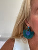 Sisal blauwe groene oorbellen