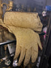 Party handschoenen gold met bijpassende clutch