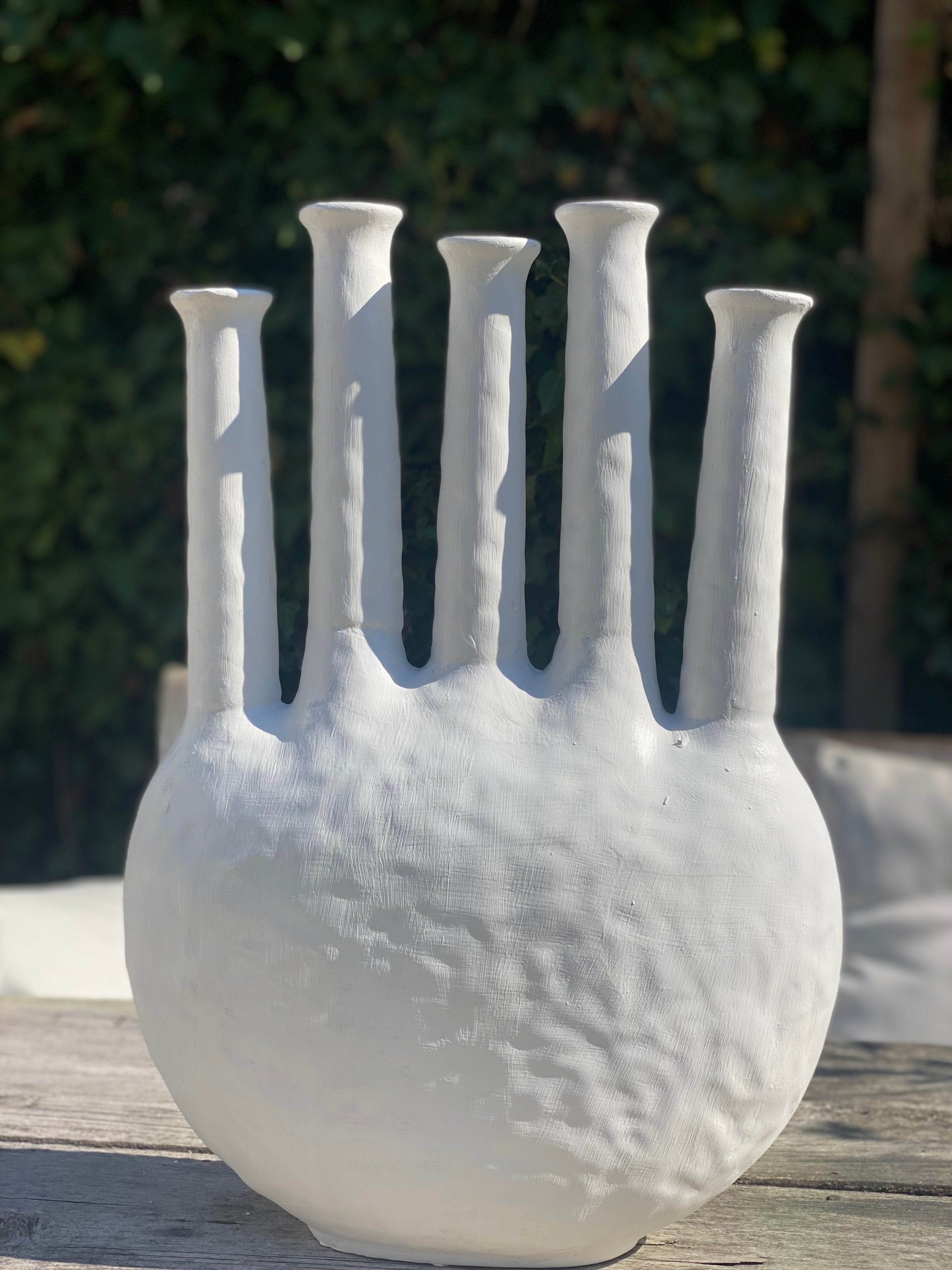Grote witte tulpen vaas