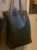 Olijfgroene shopper leder