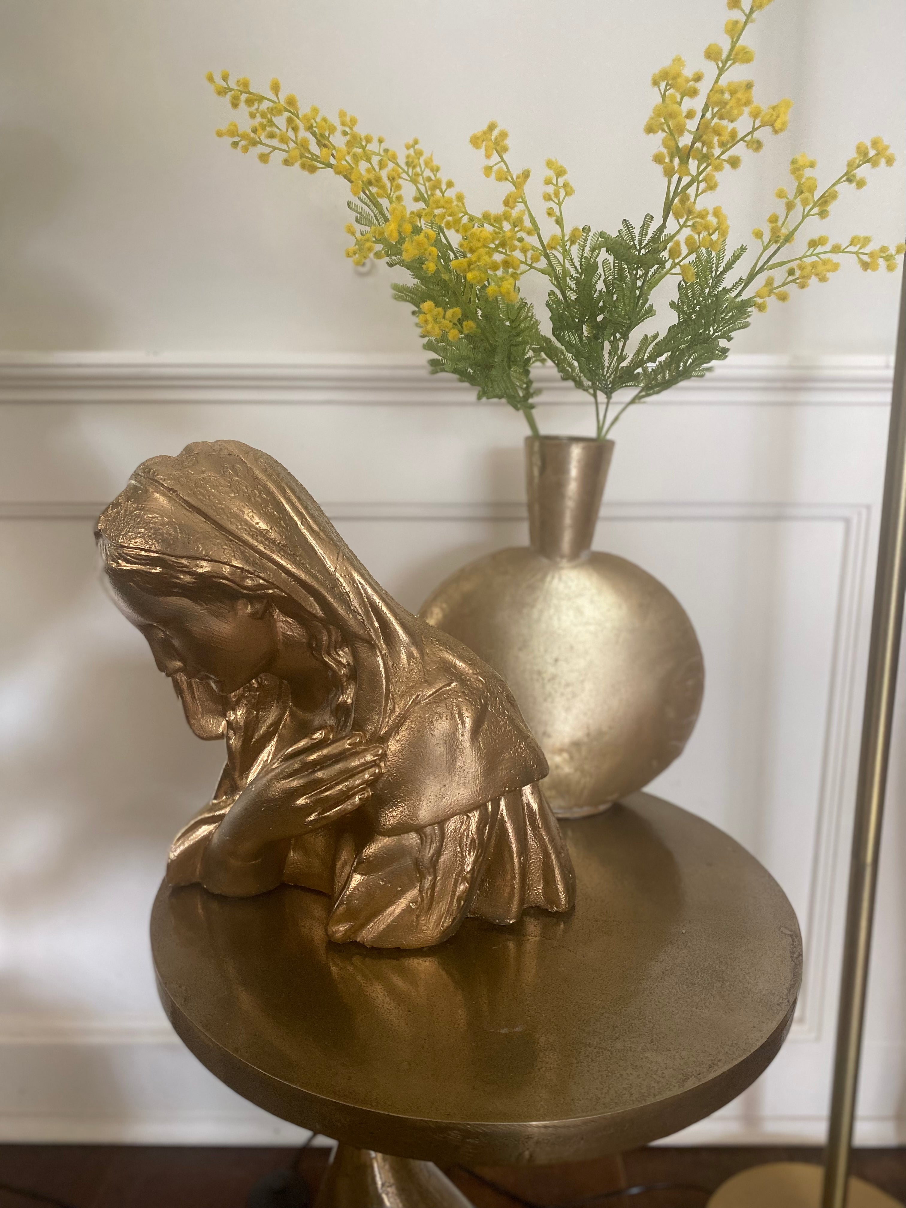 Goudkleurig Maria beeld van gips