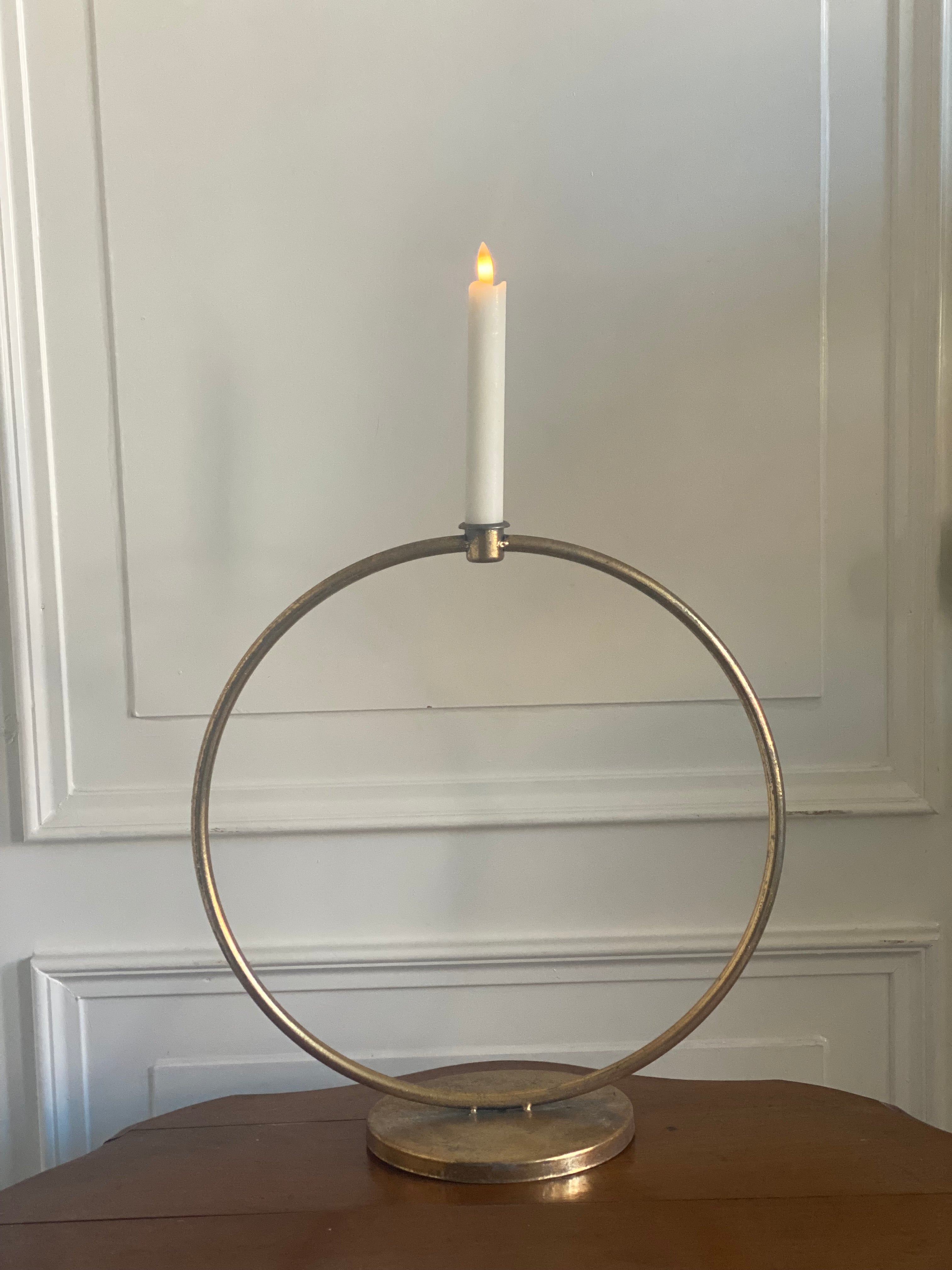 Kaarsen houder rond metaal 37 cm hoog