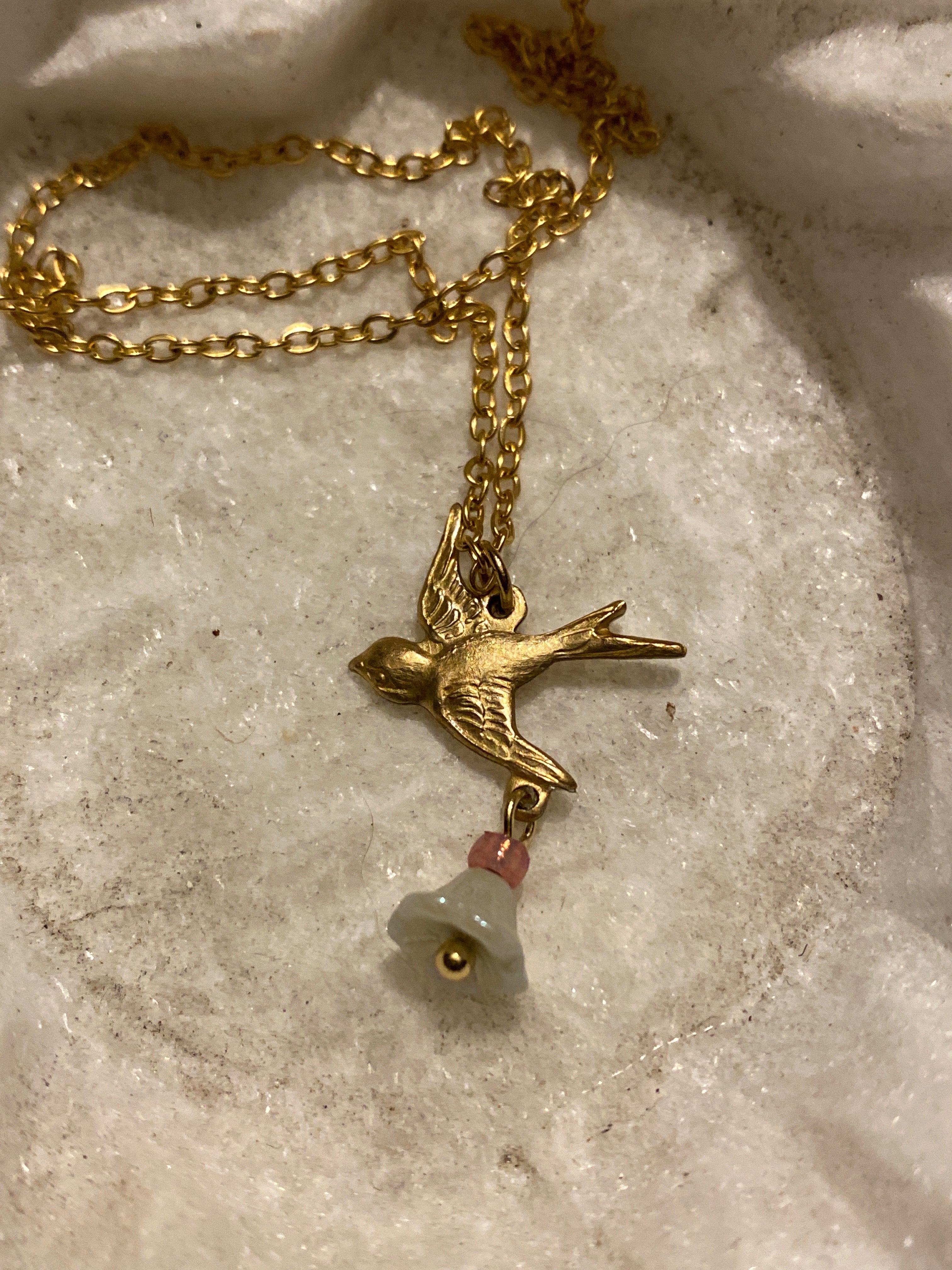 Flying swallow necklace