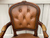 Brocante fauteuil, lederen rug & zitting