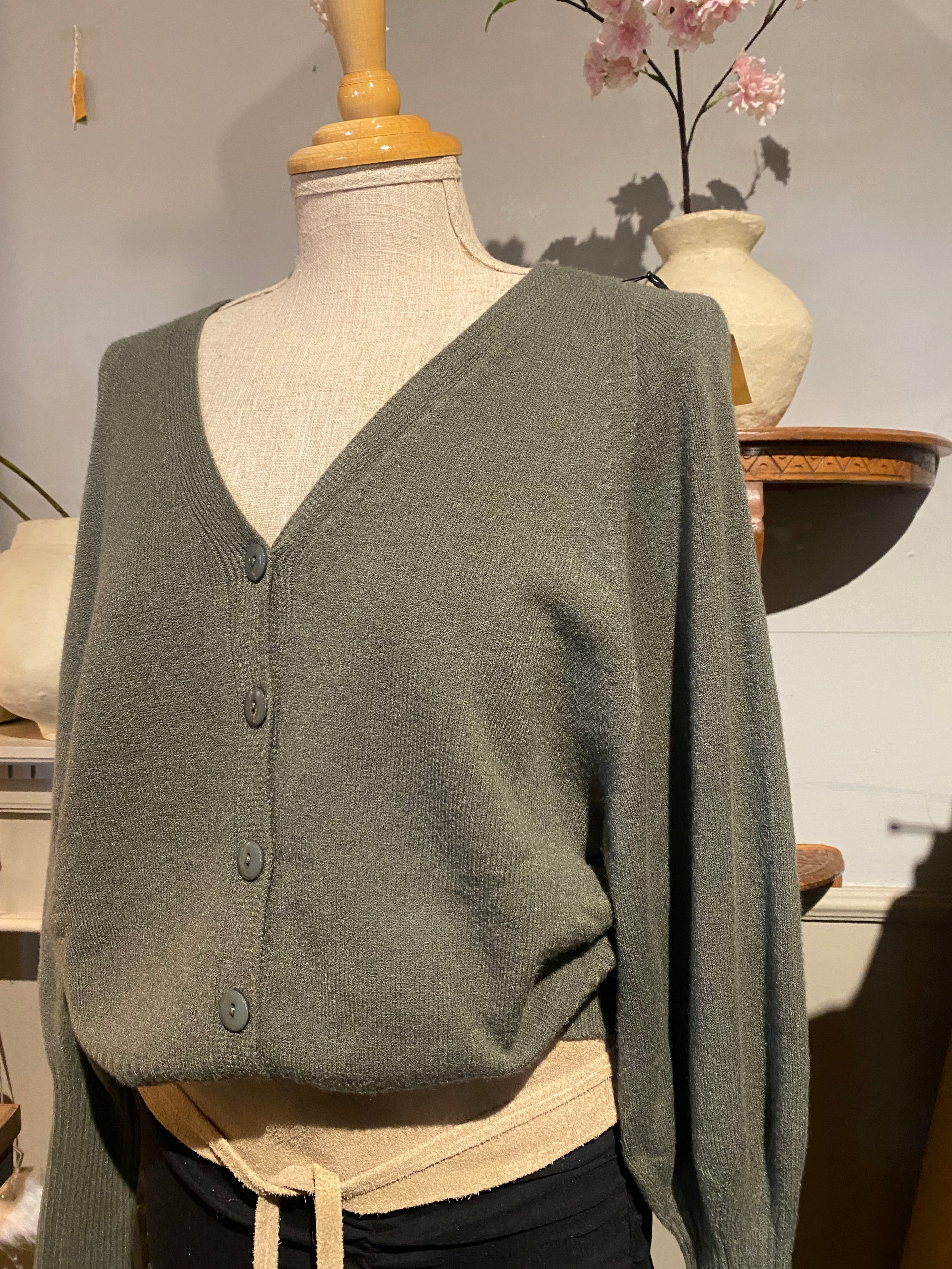 Olijf groen vest