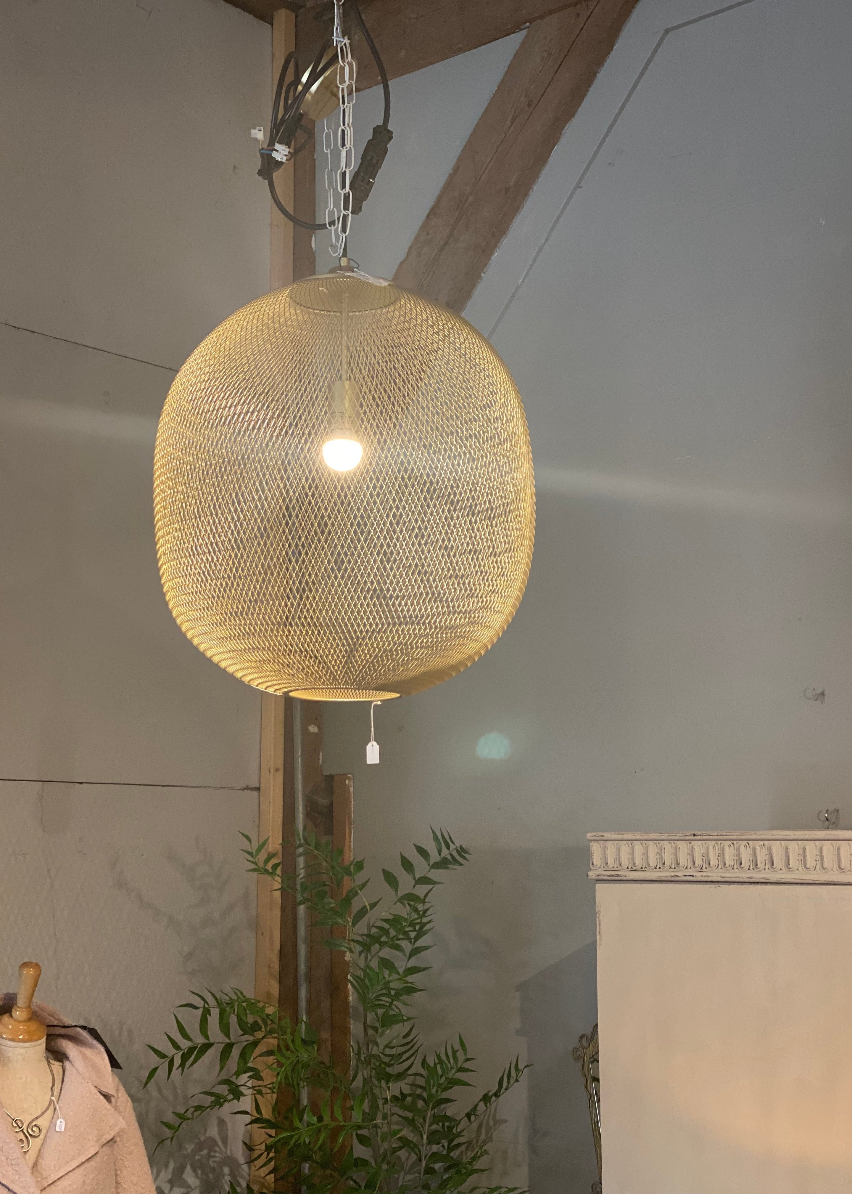 Metalen gaas hanglamp gold