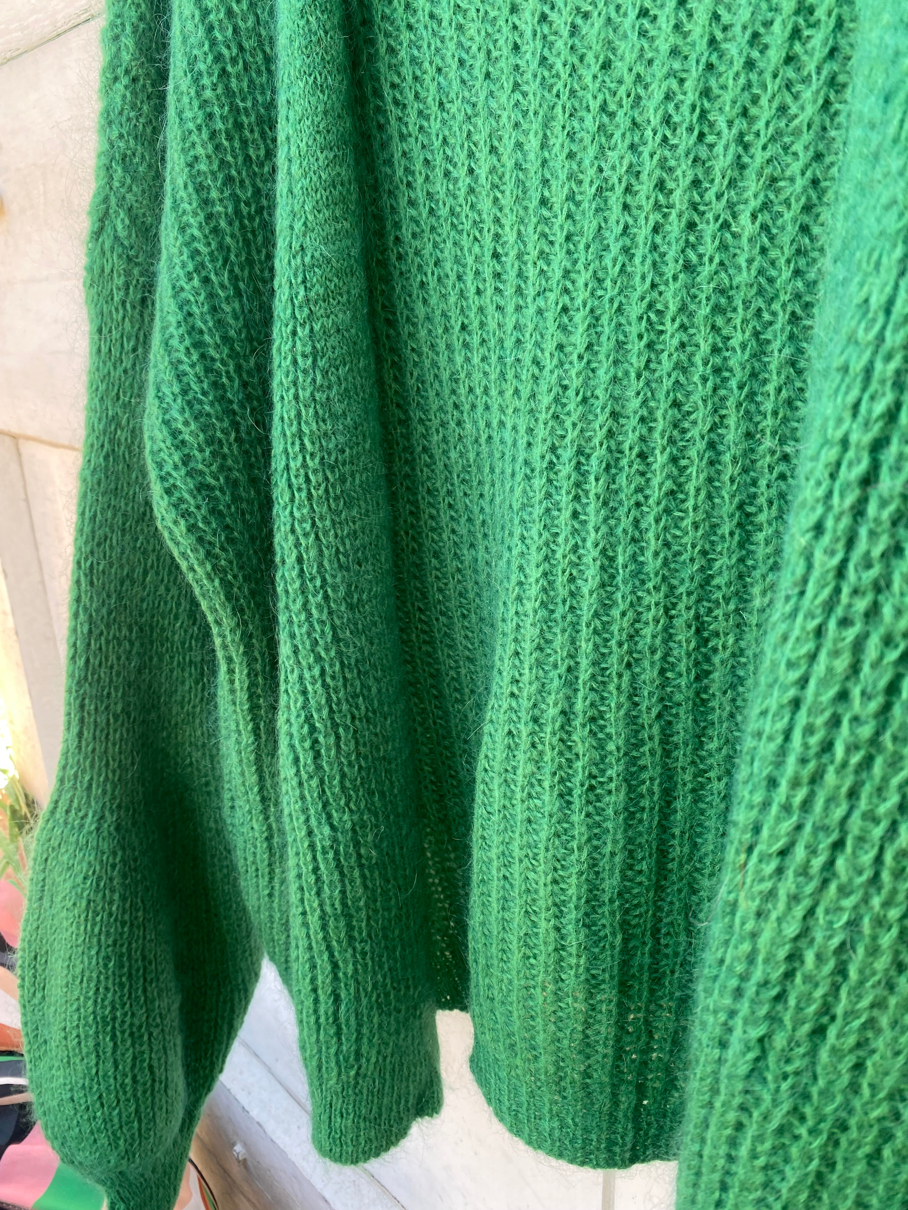 Wollig vest groen