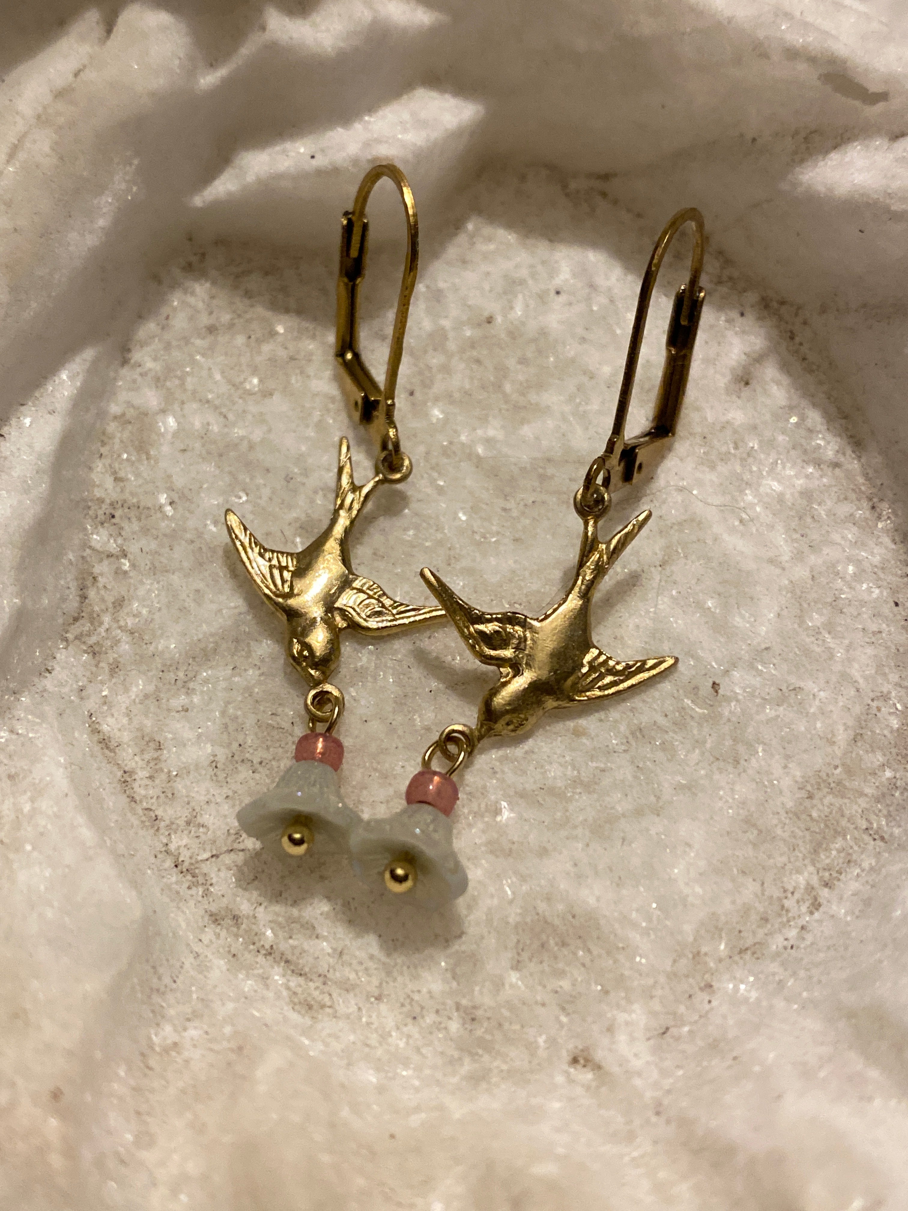 Flying swallow earrings