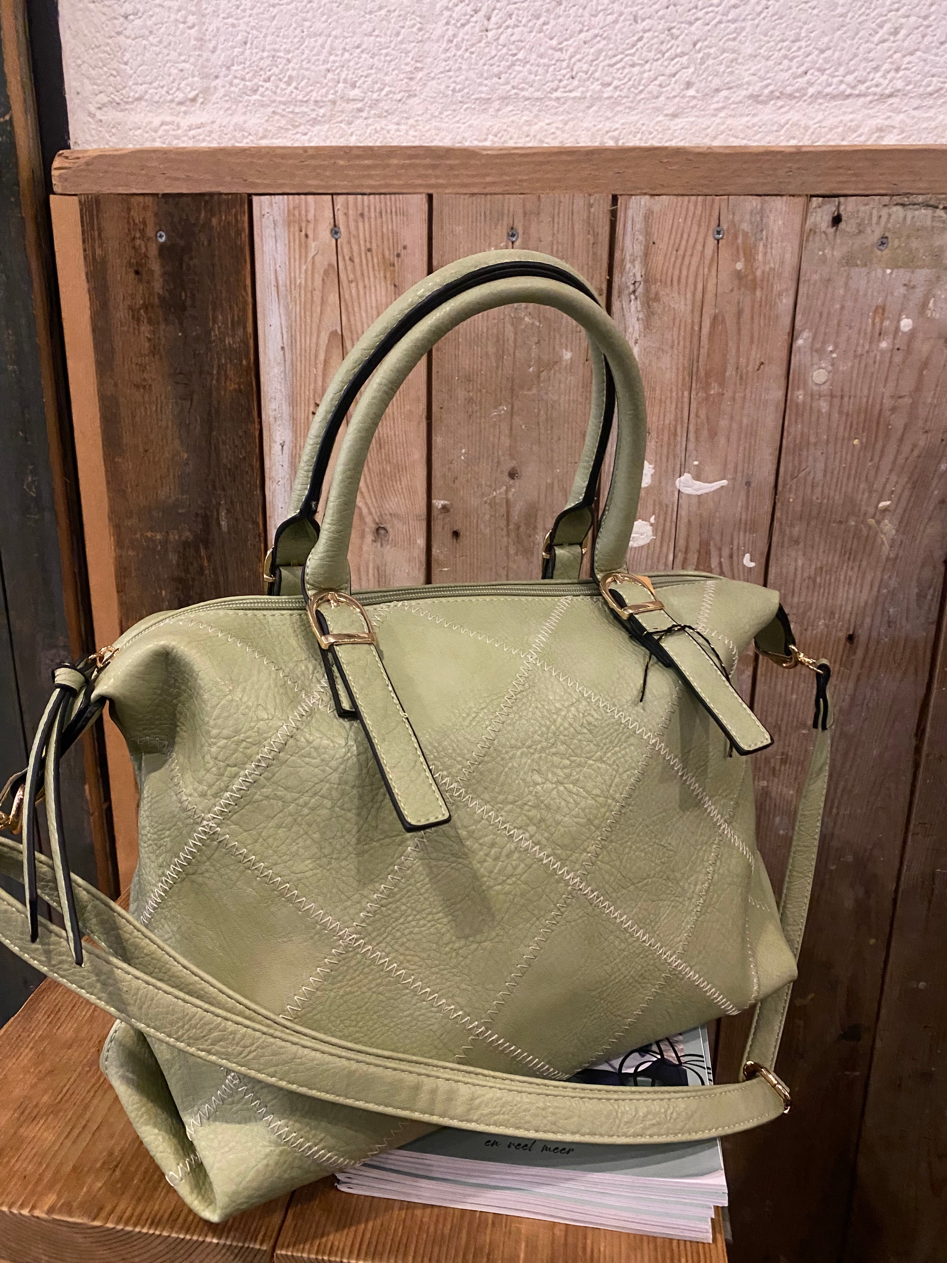 Zacht groene schoudertas