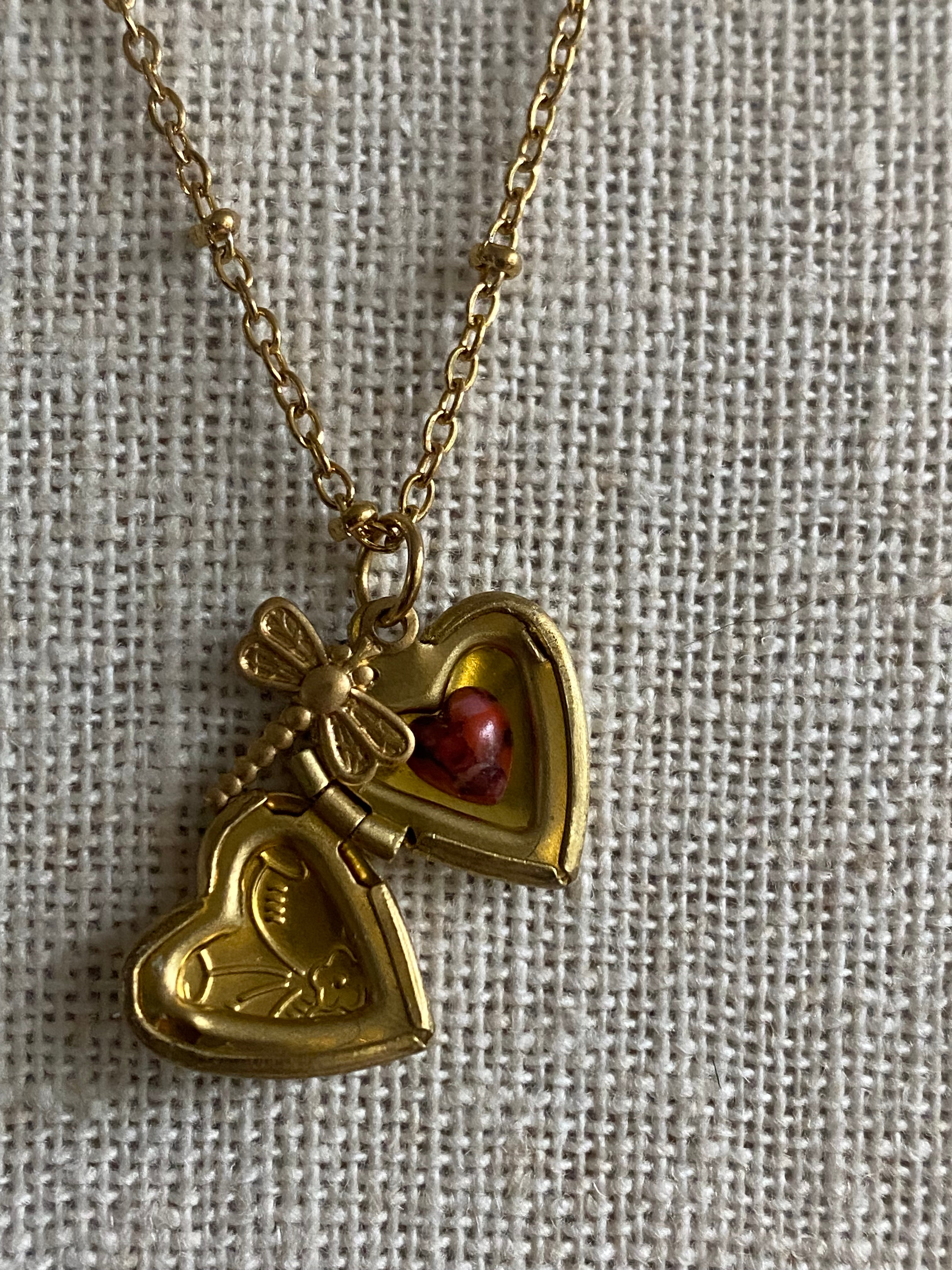 Heart locket necklace