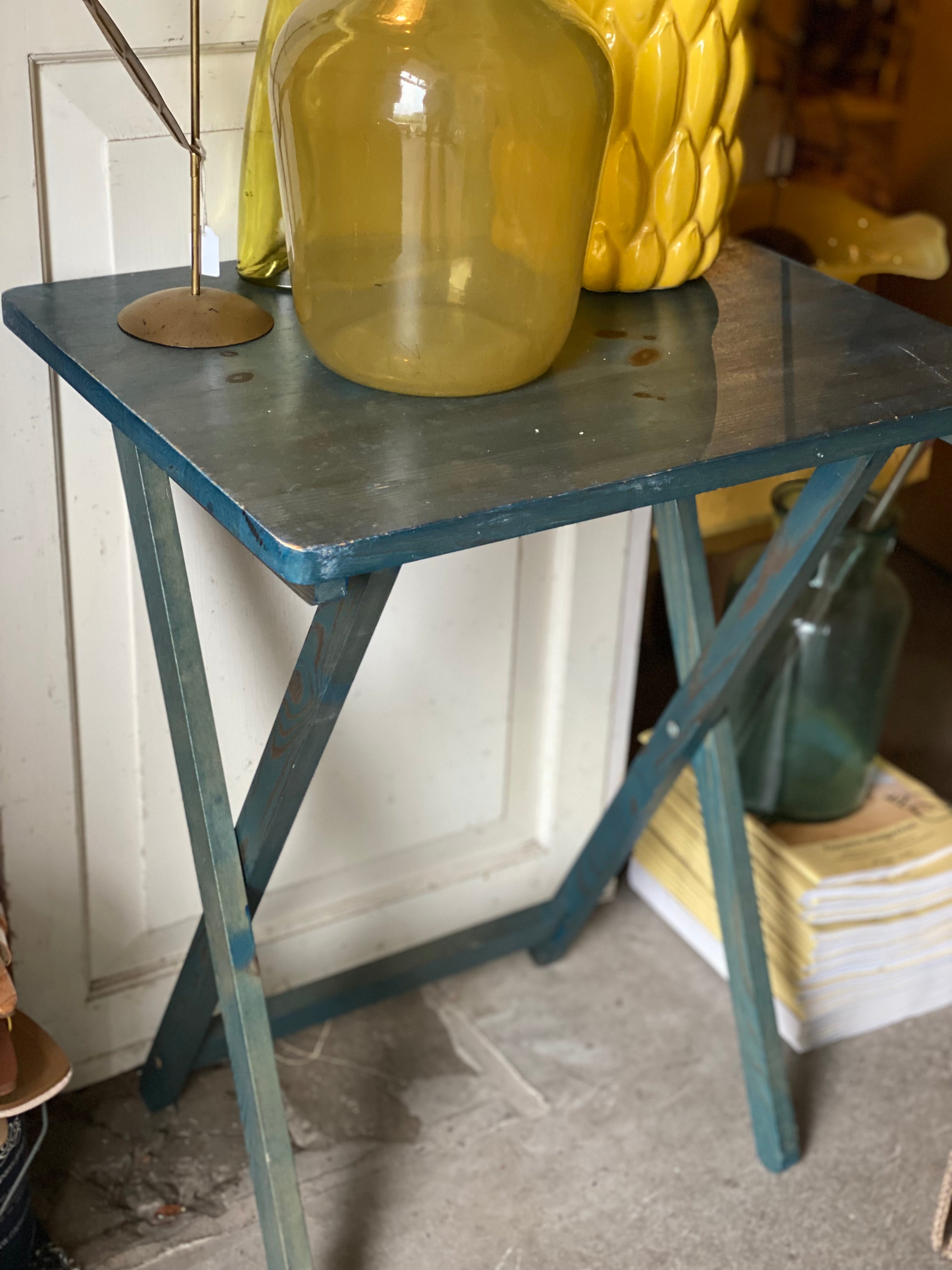 Blauwe klaptafel vintage