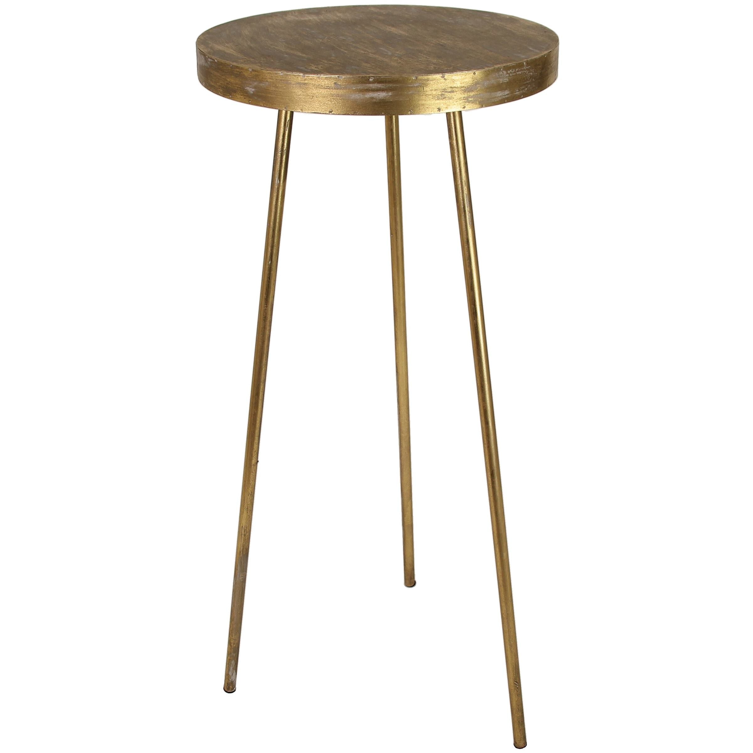 Goudkleurige  hoge bijzettafel