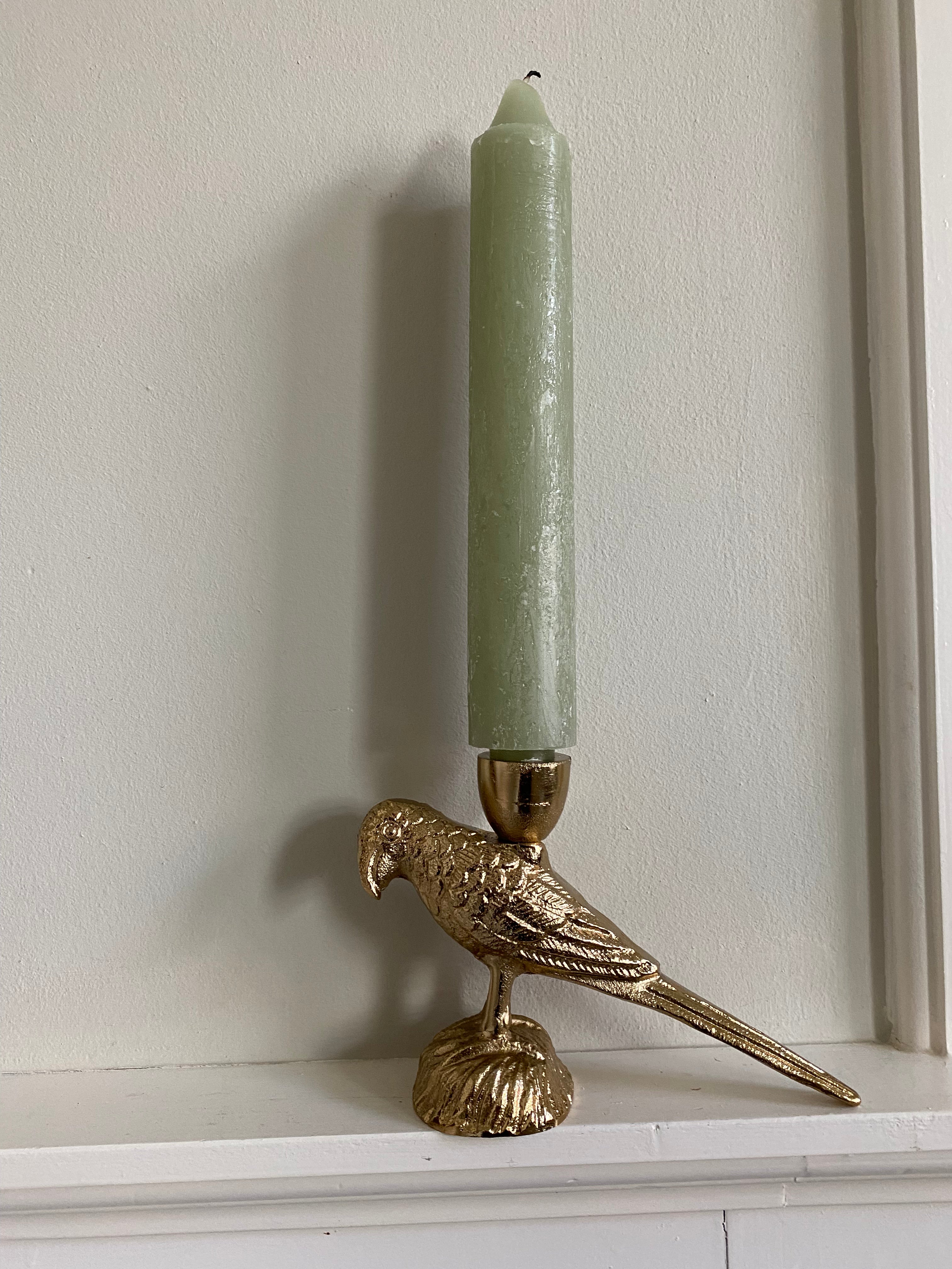 Candle holder bird gold