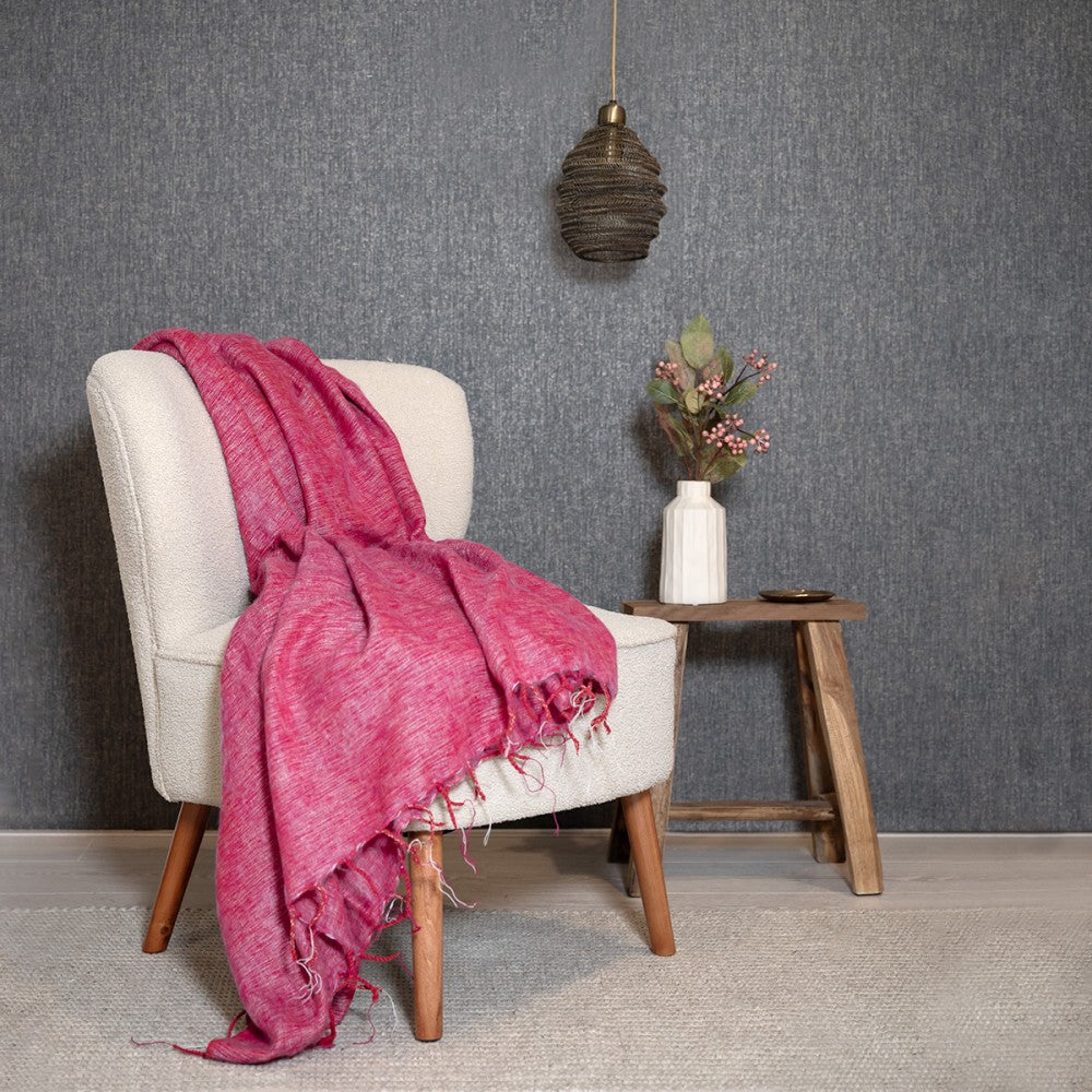Fuchsia plaid gemêleerd